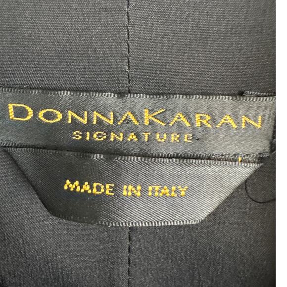 Donna Karan Italian Wool Silk Structured Blazer Black Lightweight Fitted Size 6 - Picture 7 of 10